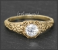 Mobile Preview: Jugendstil Design Diamant Ring 0,53ct, 585 Gelbgold